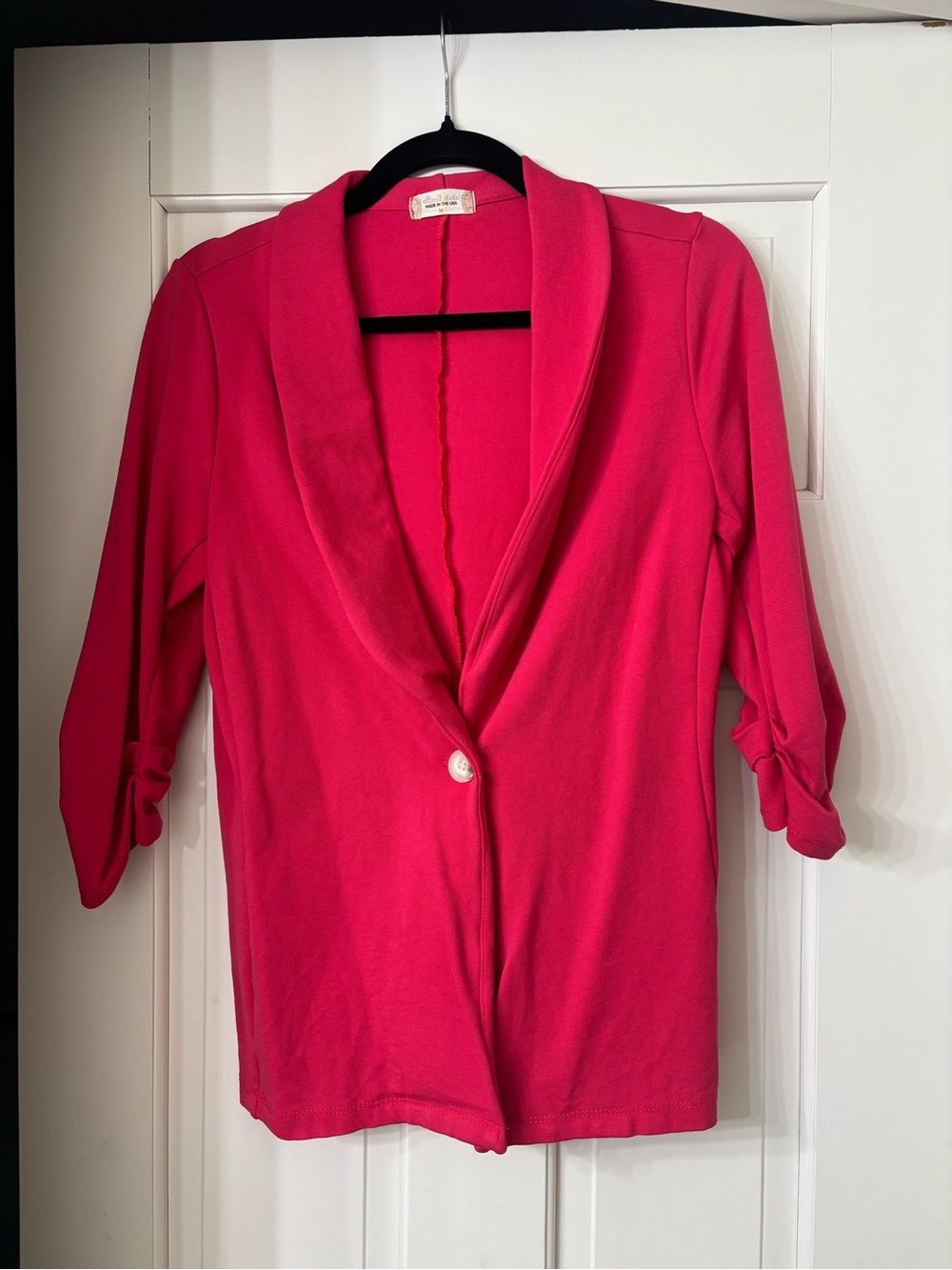 Altar’d State Hot Pink One-Button Cardigan Blazer